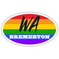 thumbnail image 1 of Bremerton WA Washington Kitsap County Rainbow Pride Flag 6 Stripes Pride Flag Euro Decal Bumper Sticker 3M Vinyl 3" x 5", 1 of 3