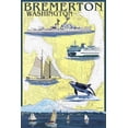 thumbnail image 1 of Bremerton, Washington, Nautical Map (9x12 Wall Art Print, Home Decor), 1 of 3