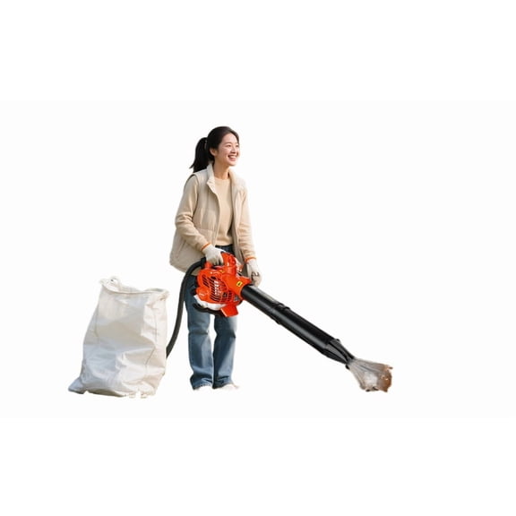 Bremoi 2-Stroke Gas Leaf Blower with Blowing & Suction Handheld Dual-Purpose Cleaner with Straight,Blowing Suction Leaf Blower Gas Power Curved Pipes for Leaves Road,Snow Cleaning Orange
