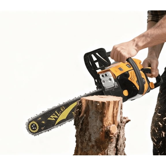 Bremoi 63CC 20-Inch Gas Powered Chainsaw, 2-Stroke Chain Saw with Anti-Vibration Non-Slip Handle,Heavy Duty Gas Chain Saw Automatic Oiler Quick Start for Tree Felling, Logging,Firewood Cutting