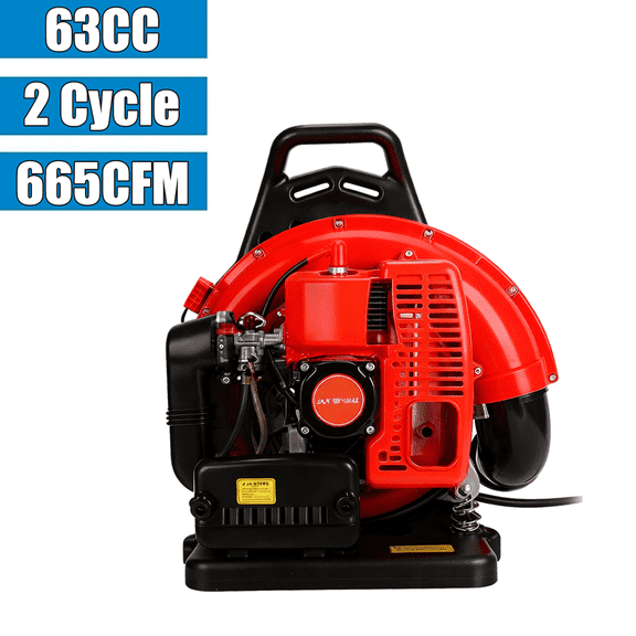 Bremoi 63CC Gas Backpack Leaf Blower, 2-Cycle ,665CFM, 205MPH , Variable Speed & Cruise Control, Ergonomic Harness, Reduced Emissions for Fast Yard Cleanup