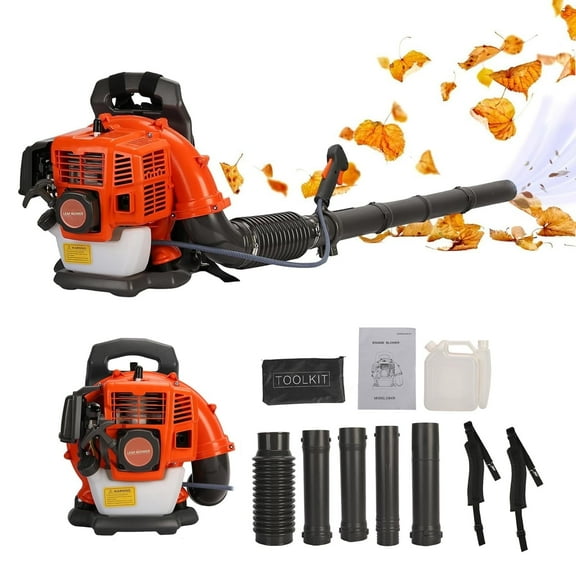 Bremoi Backpack Gas Powered Leaf Blower, 52CC 550CFM 2-Stroke Grass Lawn Blower Air Cooling Gasoline Backpack Grass Blower with Air-Cooled, Snow Blower for Garden Care