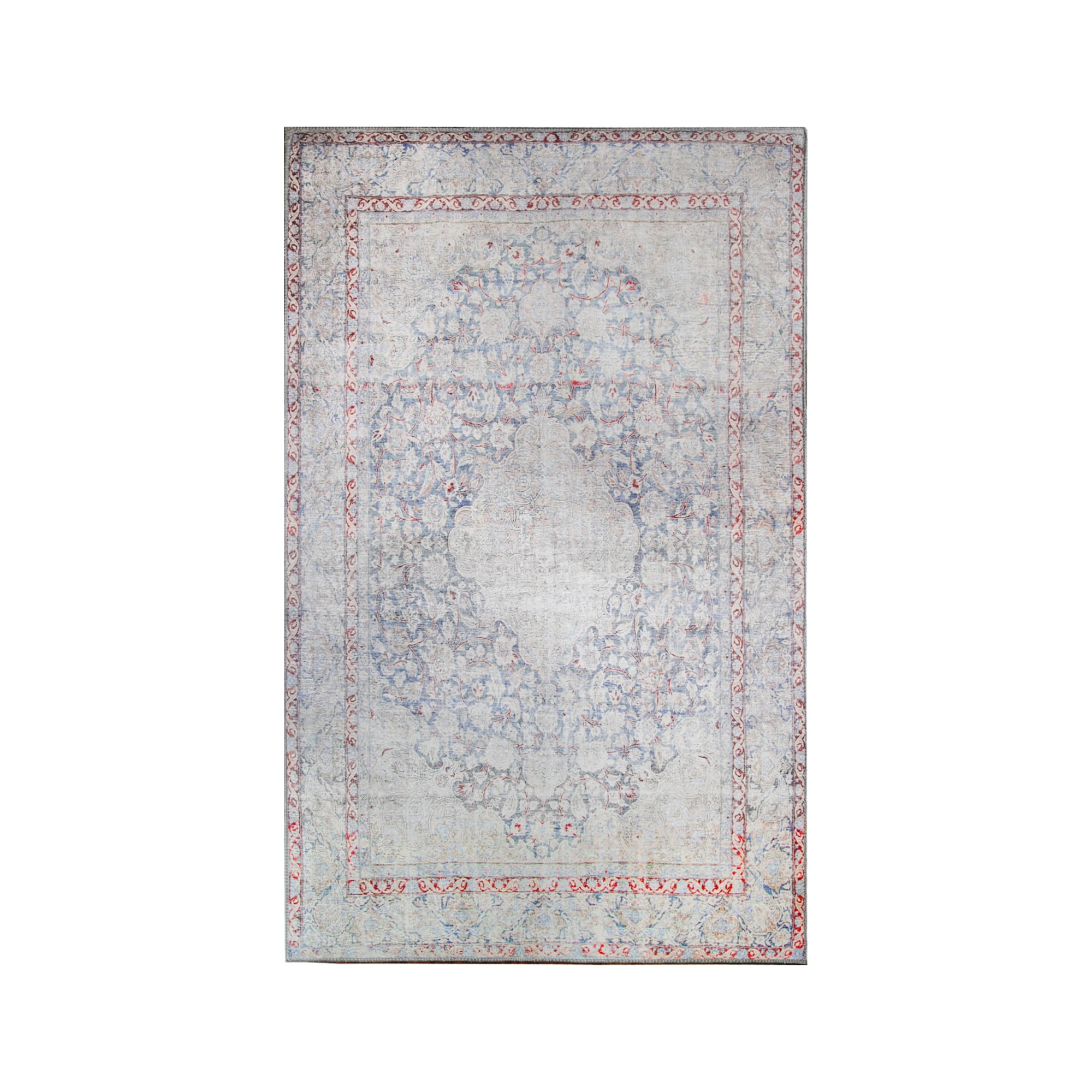 Bremond Floral Medallion Indoor Boho Area Rug, Cobalt Blue, 5' 7