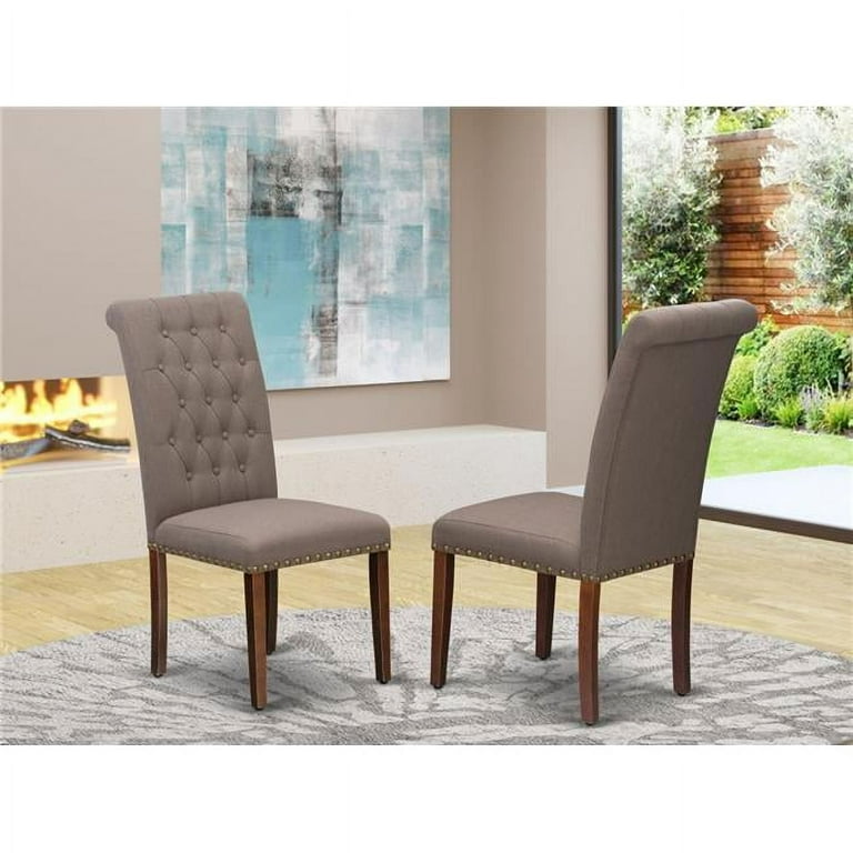 Bremond Modern Dining Room Chairs Dark Coffee Mahogany Set of 2
