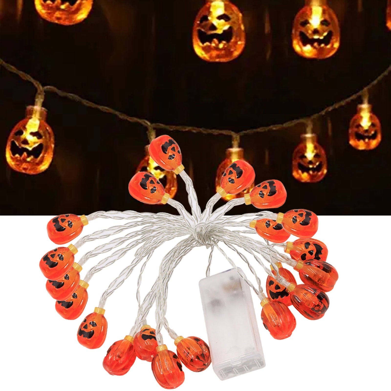 Brenberke Halloween Decorative Pumpkin String Lights Led Battery