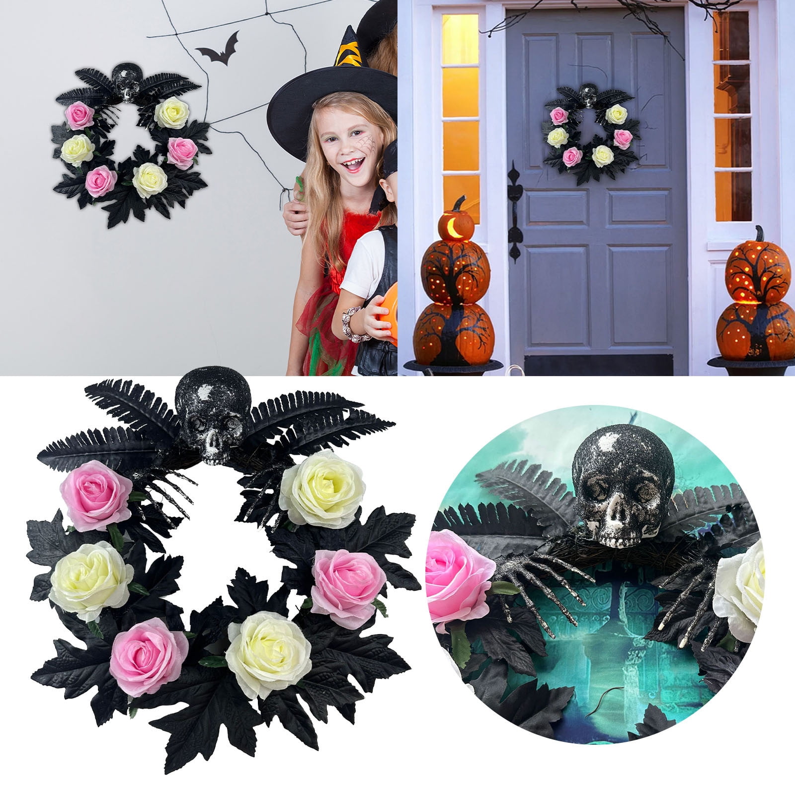Brenberke Halloween Skeleton Garland Door Decorations Party Home