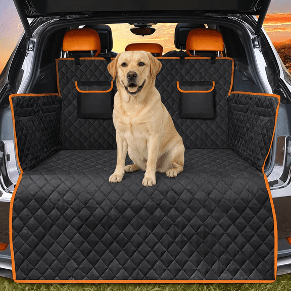 Brencavio SUV Cargo Liner for Dogs, Waterproof Pet Trunk Cover for SUVs with Bumper Flap Protector, Scratchproof Non-Slip 600D Oxford Fabric, Machine Washable