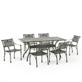 thumbnail image 1 of Brendan Traditional Outdoor Aluminum 7 Piece Dining Set, Hammered Bronze, 1 of 1