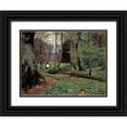 thumbnail image 1 of Brendekilde, Hans Anderson 32x25 Black Ornate Wood Framed with Double Matting Museum Art Print Titled - The Woodland Path, 1 of 4