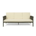 thumbnail image 1 of Brendon Outdoor Acacia Wood Sofa with Cushions, Gray, Cream, 1 of 5