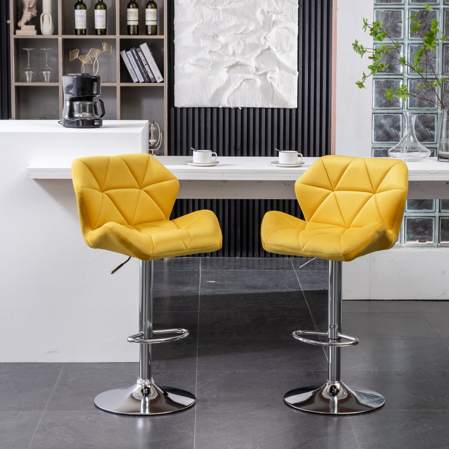 Yellow bar stools set of 2 discount