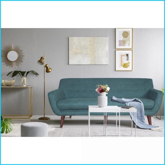 Brenna 3-Person Comfortable Modern Boucle Sofa for Living Room | Teal | Boucle | Flared Arms