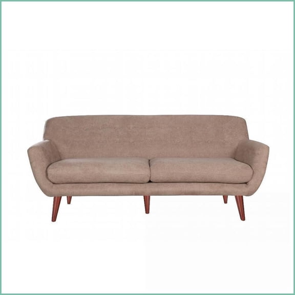 Brenna Modern Minimalist 3-Seat Upholstered Sofa for Living Room - Beige | Flared Arms | Loose Back