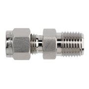 Brennan Industries N2404-12-08-SS Stainless Steel Straight Double-Ferrule Tube Fitting, 1/2" NPT Male Thread, 3/4" Tube x 3/4" Male NPT J101