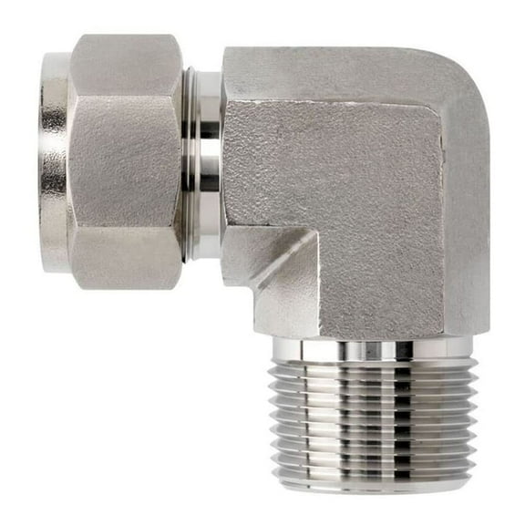 Brennan Industries N2501-04-06-SS Stainless Steel 90 Degree Elbow Double-Ferrule Tube Fitting, 3/8" NPT Male Thread, 1/4" Tube x 1/4" Male NPT (Pack of 60) CA2