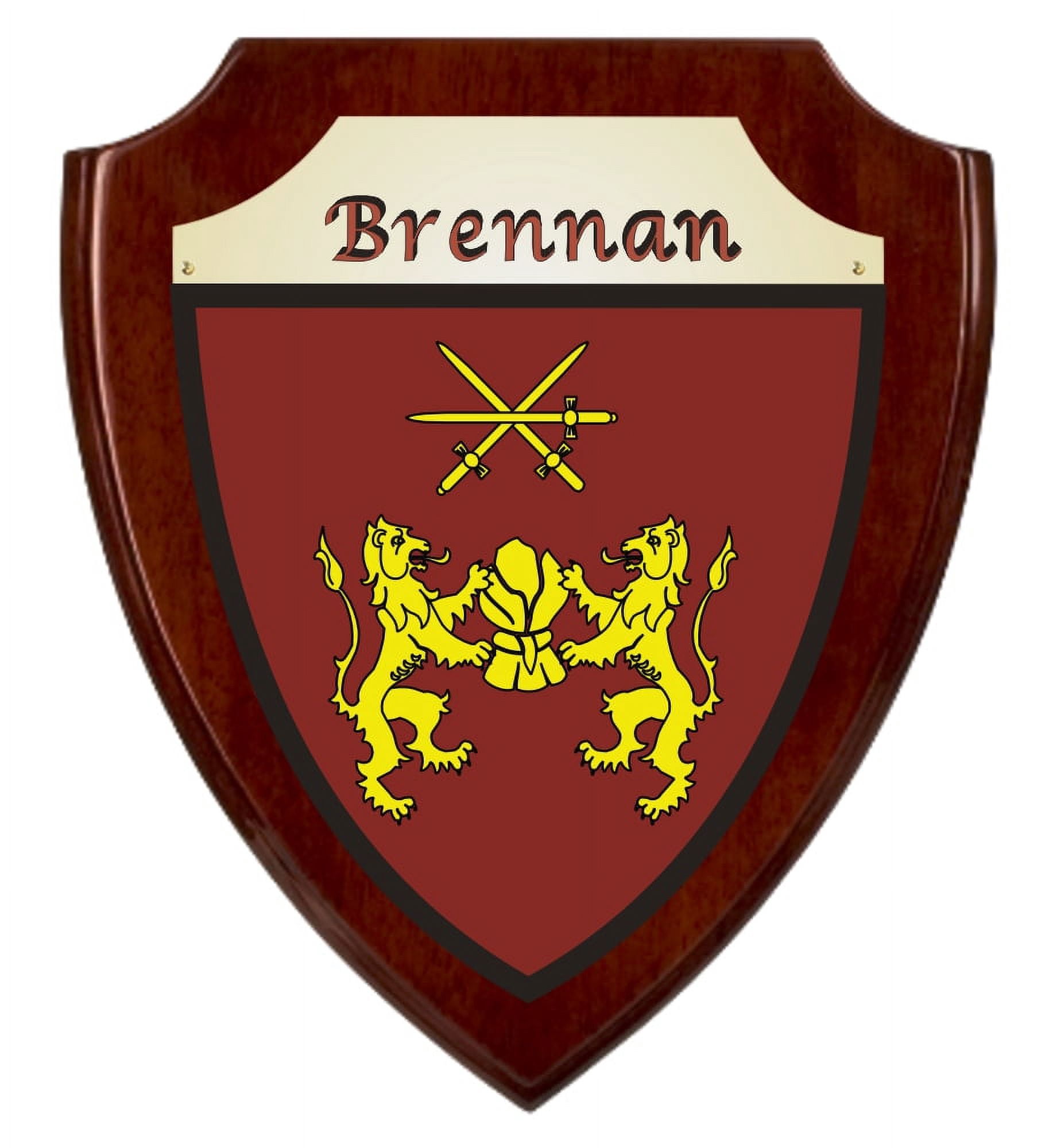 Brennan Irish Coat of Arms Shield Plaque - Rosewood Finish