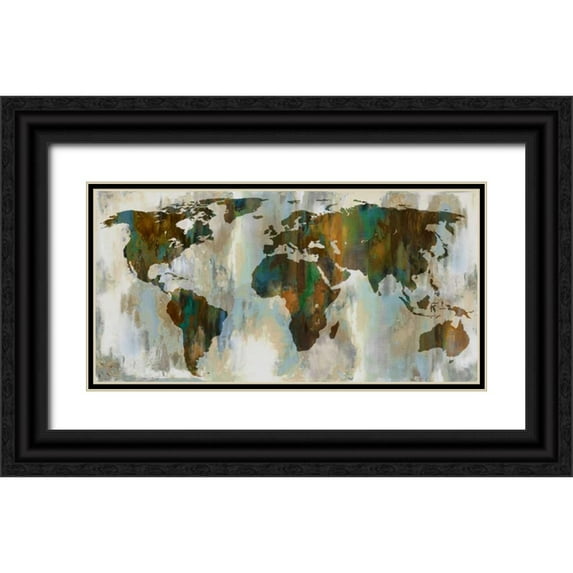 Brennan, Russell 14x9 Black Ornate Wood Framed with Double Matting Museum Art Print Titled - World of Color