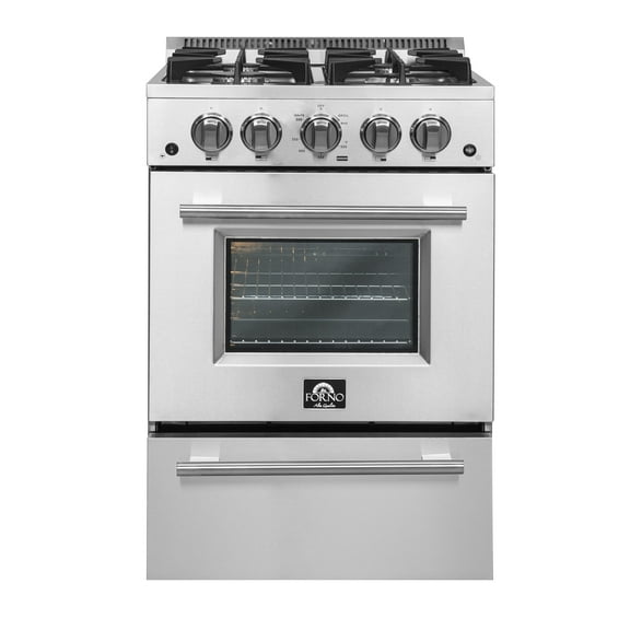 Forno Breno 24-Inch Freestanding Gas Range, Compact Design, Energy Efficient
