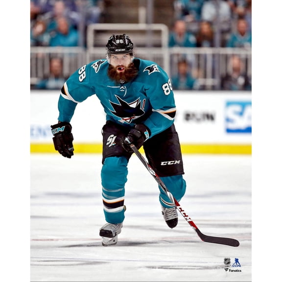 Brent Burns San Jose Sharks Unsigned Teal Jersey Skating Photograph