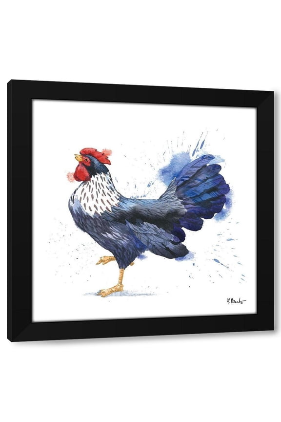 Paul Brent 12x12 Black Modern Wood Framed Wall Art Titled - Arianna Rooster II