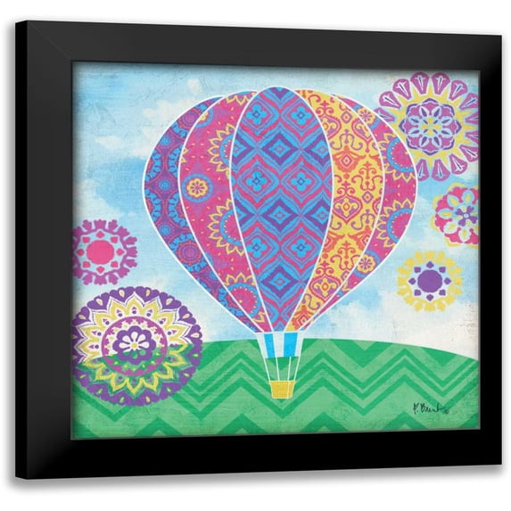 Brent, Paul 12x12 Black Modern Framed Museum Art Print Titled - Fantasy Balloons I