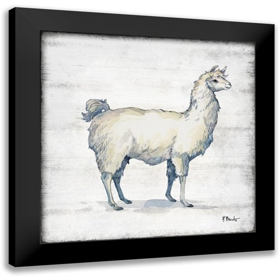 Brent, Paul 12x12 Black Modern Framed Museum Art Print Titled - Farmhouse Llama I