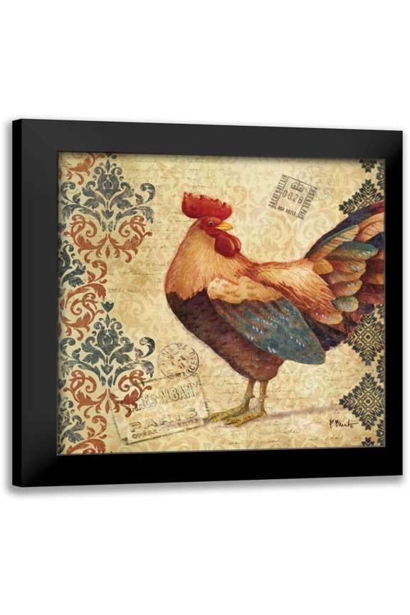 Brent, Paul 12x12 Black Modern Framed Museum Art Print Titled - Gourmet Rooster IV