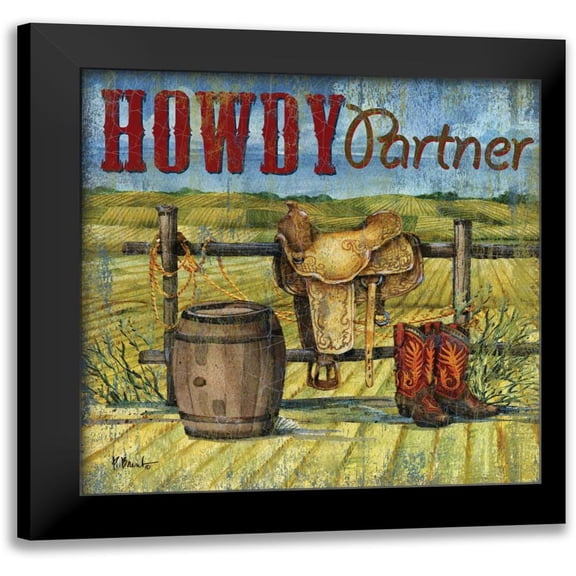 Brent, Paul 12x12 Black Modern Framed Museum Art Print Titled - Howdy Partner I
