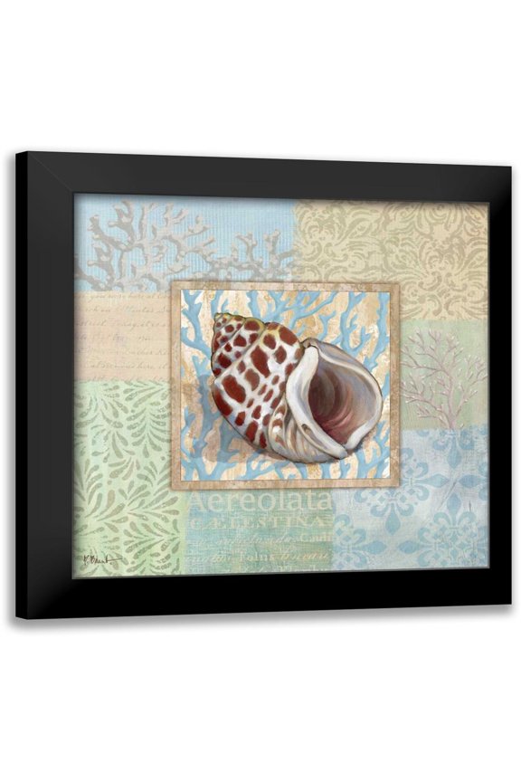 Brent, Paul 12x12 Black Modern Framed Museum Art Print Titled - Oceanic Shell Collage I