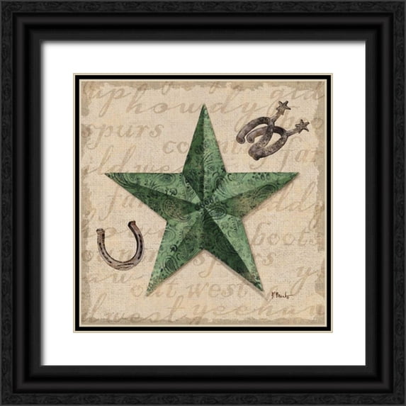 Brent, Paul 12x12 Black Ornate Wood Framed with Double Matting Museum Art Print Titled - Bandana Barn Star III