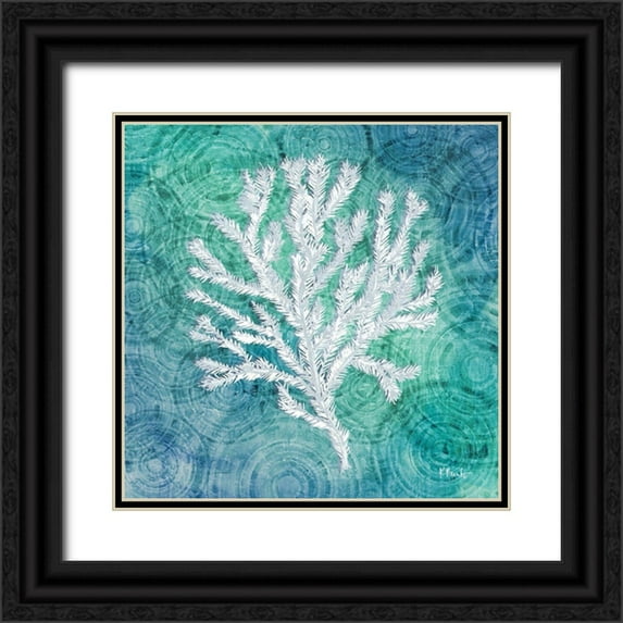 Brent, Paul 12x12 Black Ornate Wood Framed with Double Matting Museum Art Print Titled - Echoes Coral IV