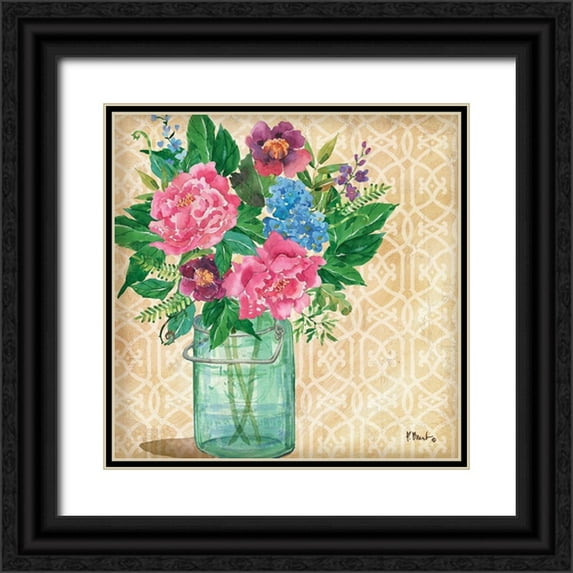 Brent, Paul 12x12 Black Ornate Wood Framed with Double Matting Museum Art Print Titled - Juliette Vase I