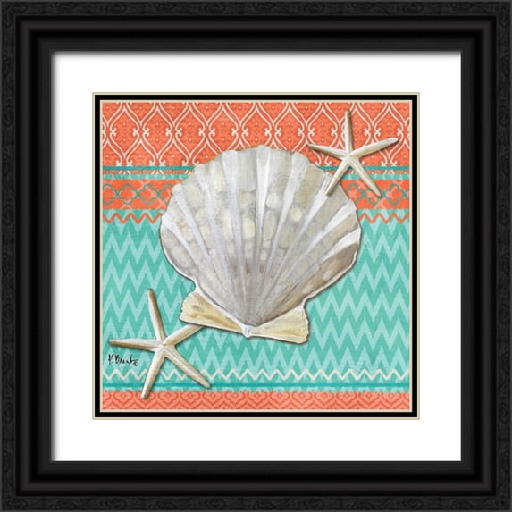 Brent, Paul 12x12 Black Ornate Wood Framed with Double Matting Museum Art Print Titled - Santa Cruz Aqua III