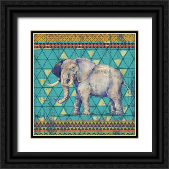 Brent, Paul 12x12 Black Ornate Wood Framed with Double Matting Museum Art Print Titled - Tribal Trek IV