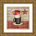 thumbnail image 1 of Brent, Paul 12x12 Gold Ornate Wood Framed with Double Matting Museum Art Print Titled - Farmhouse Coffee Cups II, 1 of 4