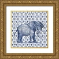 thumbnail image 1 of Brent, Paul 12x12 Gold Ornate Wood Framed with Double Matting Museum Art Print Titled - Mud Cloth Animal I, 1 of 4
