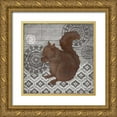 thumbnail image 1 of Brent, Paul 12x12 Gold Ornate Wood Framed with Double Matting Museum Art Print Titled - Woodland Ikat III, 1 of 4