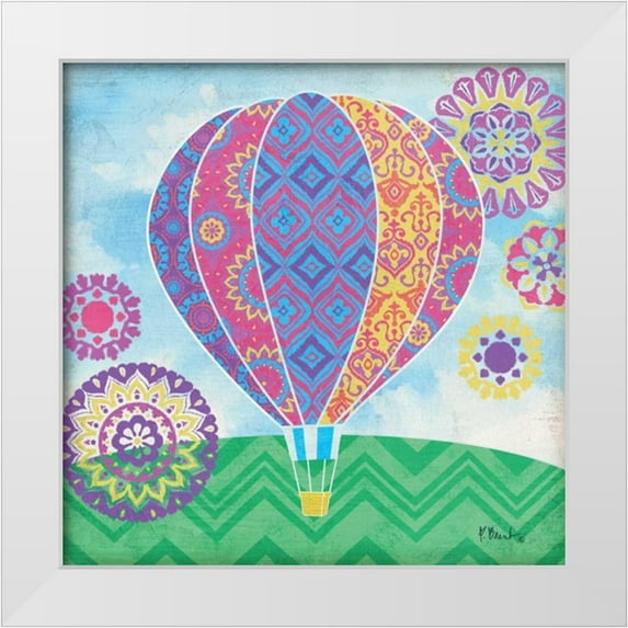 Brent, Paul 12x12 White Modern Wood Framed Museum Art Print Titled - Fantasy Balloons I