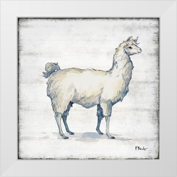Brent, Paul 12x12 White Modern Wood Framed Museum Art Print Titled - Farmhouse Llama I