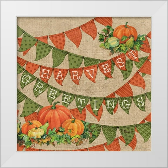Brent, Paul 12x12 White Modern Wood Framed Museum Art Print Titled - Harvest Greetings
