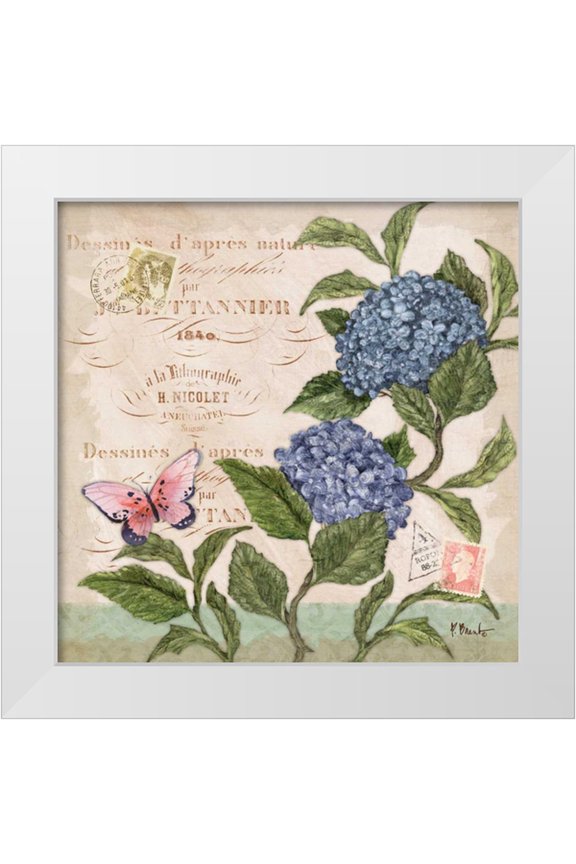 Brent, Paul 12x12 White Modern Wood Framed Museum Art Print Titled - Parisian Hydrangeas II
