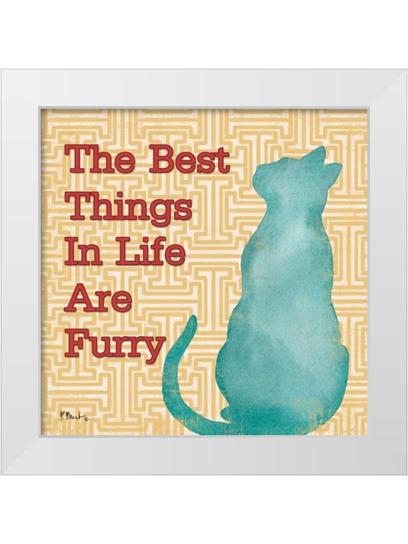 Brent, Paul 12x12 White Modern Wood Framed Museum Art Print Titled - Patterned Pets Cat IV