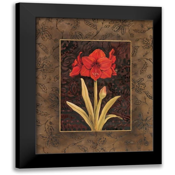 Brent, Paul 12x14 Black Modern Framed Museum Art Print Titled - Damask Amaryllis