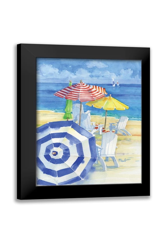 Brent, Paul 12x14 Black Modern Framed Museum Art Print Titled - Watercolor Beach Vertical
