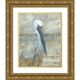 thumbnail image 1 of Brent, Paul 12x14 Gold Ornate Wood Framed with Double Matting Museum Art Print Titled - Golden Salty Pelican, 1 of 4
