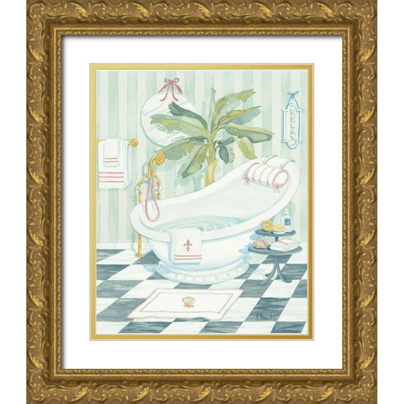 Brent, Paul 12x14 Gold Ornate Wood Framed with Double Matting Museum Art Print Titled - Slipper Tub