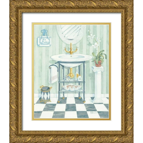 Brent, Paul 12x14 Gold Ornate Wood Framed with Double Matting Museum Art Print Titled - Wash Basin