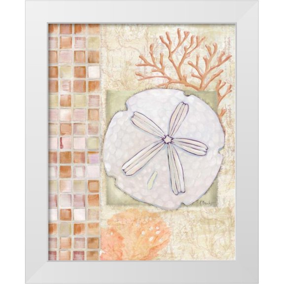 Brent, Paul 12x14 White Modern Wood Framed Museum Art Print Titled - Mosaic Shell Collage IV