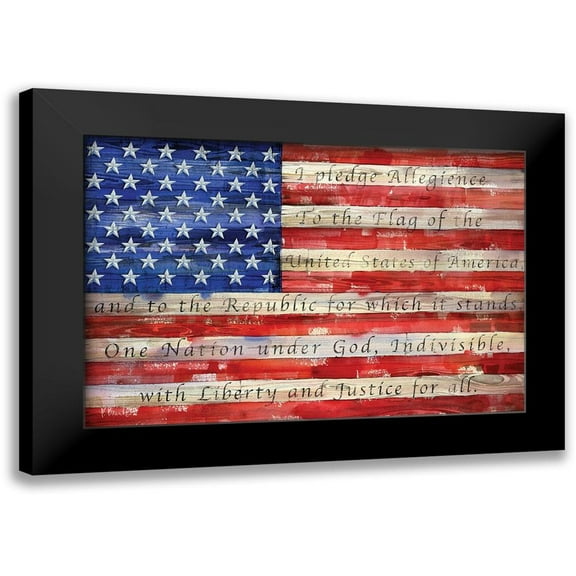 Brent, Paul 14x11 Black Modern Framed Museum Art Print Titled - All American Flag I