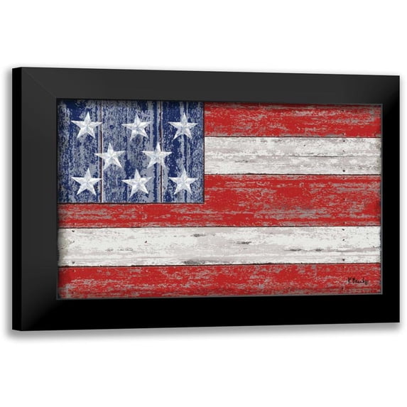 Brent, Paul 14x11 Black Modern Framed Museum Art Print Titled - American Flag